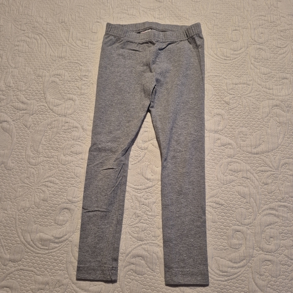 Hanna Andersson girls size 5 slim gray pull on leggings VGUC